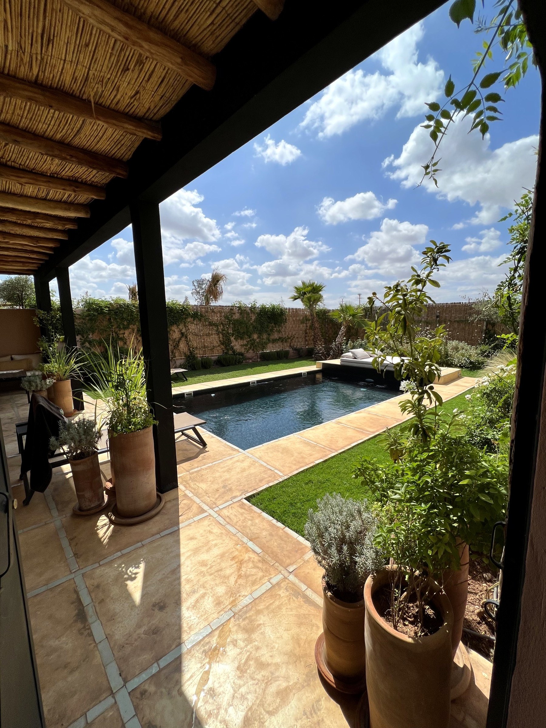 Villa Coco garden seen from the pergola