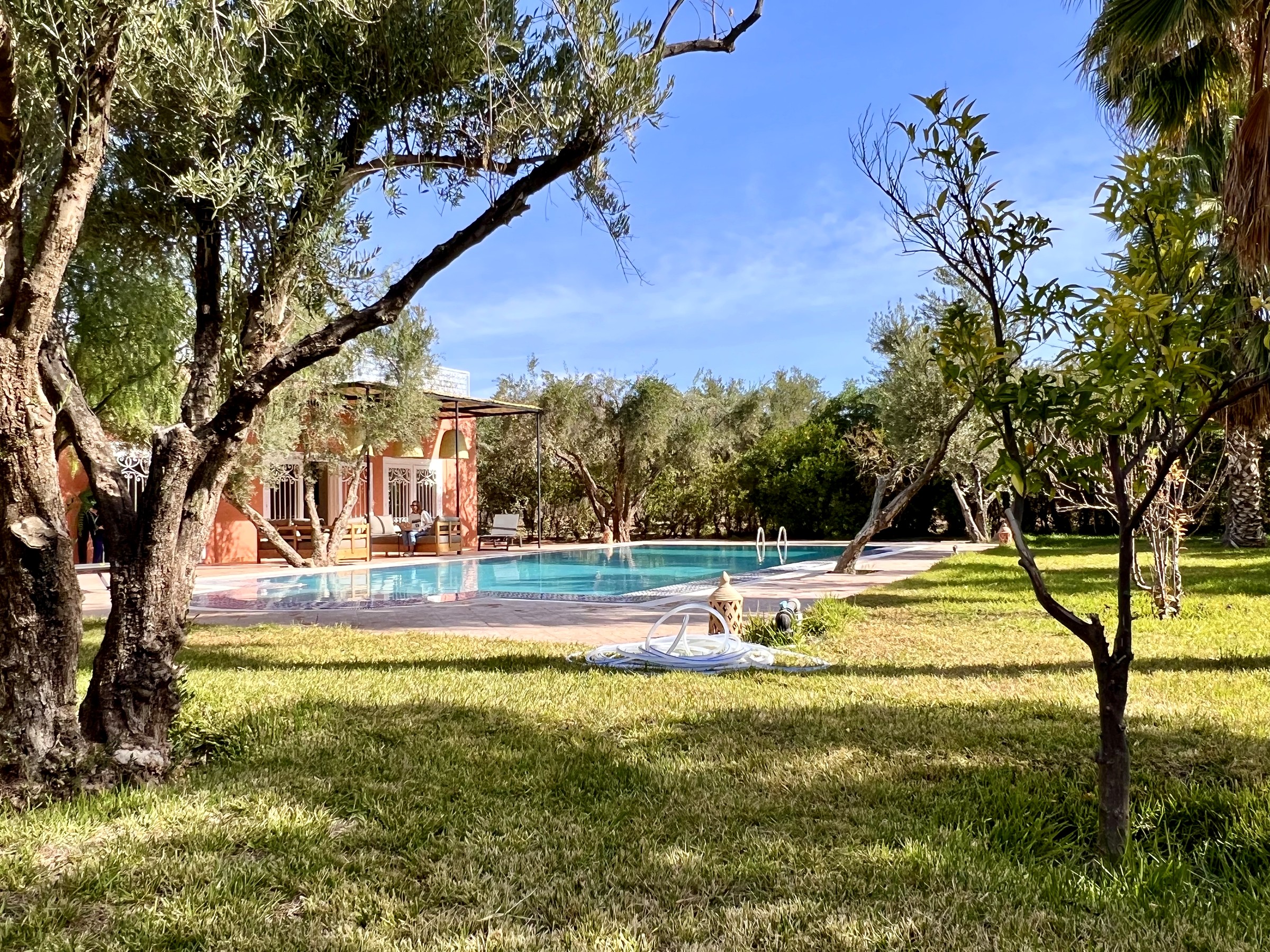 Villa Syba, pool and villa seen from the garden